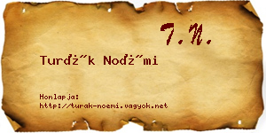 Turák Noémi névjegykártya