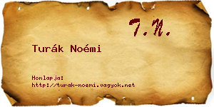 Turák Noémi névjegykártya